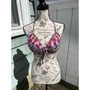 Heat Swimwear inc boho tie dye surfer bikini top